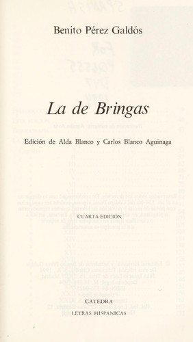 Benito Pérez Galdós: La de Bringas (Spanish language, 1997, Cátedra)